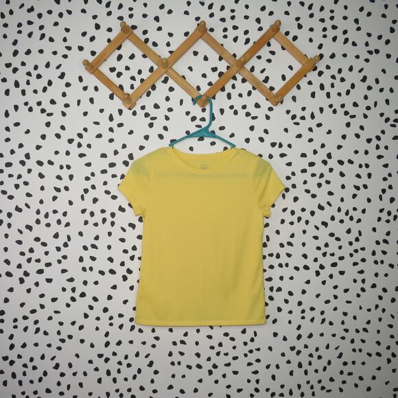 Wonder Nation Yellow Girls Basic Short Sleeve T-Shirt - Picture 1 of 7